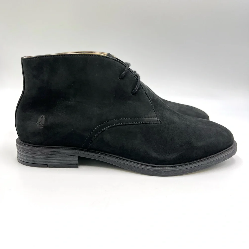 Hush Puppies Womens Size 8.5 Bailey Chukka 2 Black Nubuck Leather‎ Boots NEW
